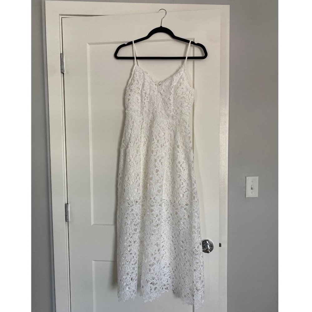 ASTR White Lace Floral Midi Dress Size M